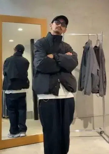 스틸바이핸드 스탠드 카라 나일론 블루종 greeje 레미레리프