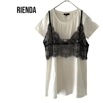 rienda 리엔다 반팔 뷔스티에 티셔츠 긴 길이 레이스 레이어드