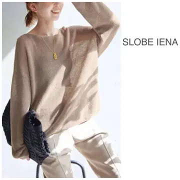 새상품급 2023 SLOBE IENA 린넨 혼방 보트넥 니트 풀오버