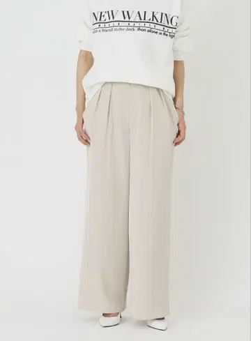 Plage Tuck Relax 팬츠 34 베이지 와이드 팬츠