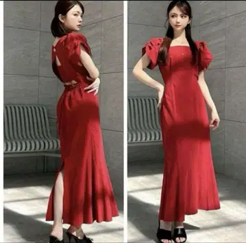 미사용 새상품 리젝시 백리본 머메이드 원피스