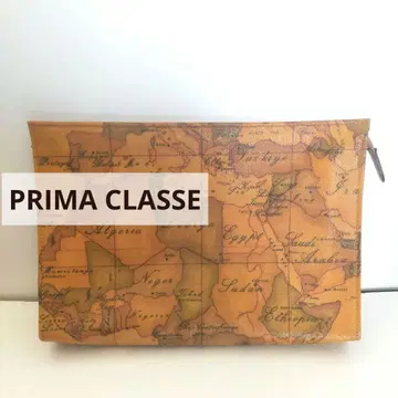 PRIMA CLASSE 세컨드 백 클러치백 지도 도안 브라운 브라운