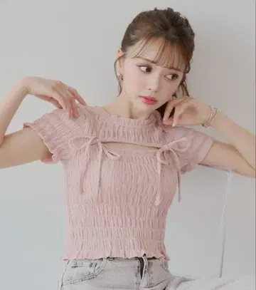 Chico 프론트 리본 볼레로 디자인 T