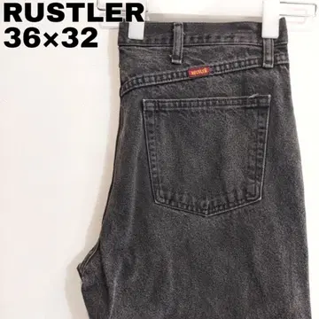 Rustler 라슬러 W36 블랙 데님 하의 구제 의류 블랙 13198