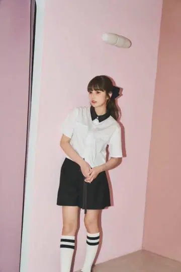Boha nii 반팔 셔츠 화이트/블랙 S