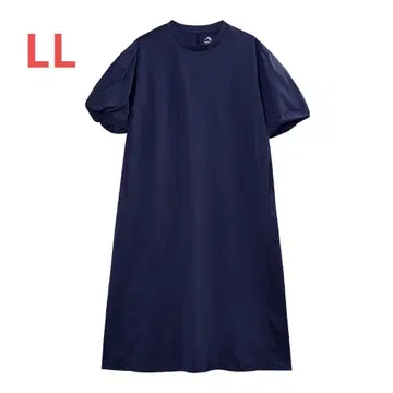 새상품 워크맨 드라이 사이드 포켓 벌룬 슬리브 원피스 네이비 LL