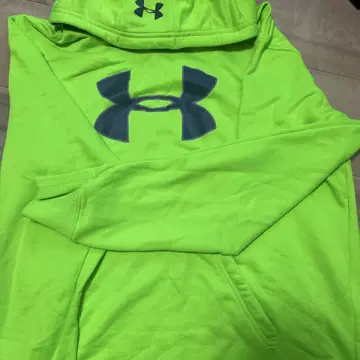 Under Armour 후드 부착 트레이닝복 형광 그린