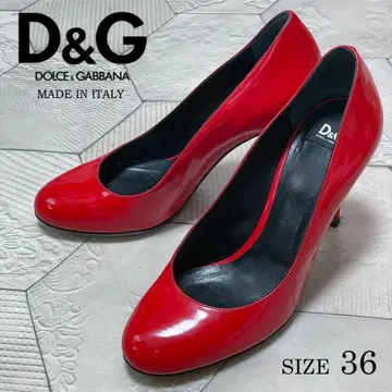 레어! 단종 D&G 패턴트 레더 펌프스 36 빨간색 9cm 핑 힐