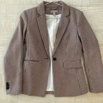 자라 테일러드 자켓 하운드투스 체크