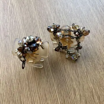 컴플렉스비즈 비즈 장식 클리어 헤어 클립 2세트
