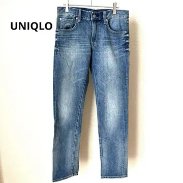 유니클로 셀비지 데님 레드 이어 30(76cm) 스트레이트 청바지 블루