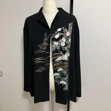 순수 실크 미재단 옷감에서 자켓 LL