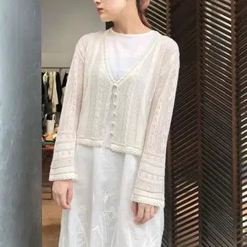 Mame Kurogouchi 21SS 시어 가디건 니트 여성용