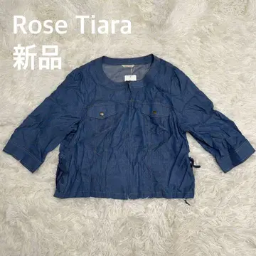 새상품 Rose Tiara 로즈 티아라 텐셀 100 노카라 자켓