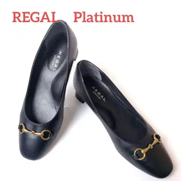 REGAL 펌프스 하이힐 24.5 청키힐 가죽 비트