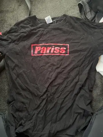 Pariss 로고 티셔츠 S 사이즈 블랙