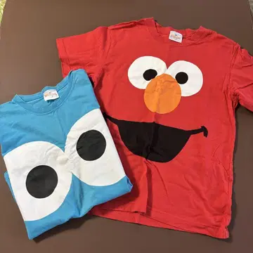 USJ 공식 엘모와 쿠키 몬스터 티셔츠 2매 세트