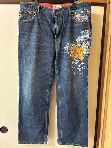 카라쿠리타마시 데님 팬츠