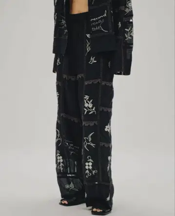 todayful Embroidery Patchwork Trousers
