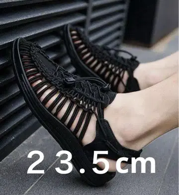 블랙 뜨개질 디자인 샌들