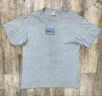 90년대 DELL 싱글 스티치 반팔 티셔츠 헤더 그레이 USA 제작
