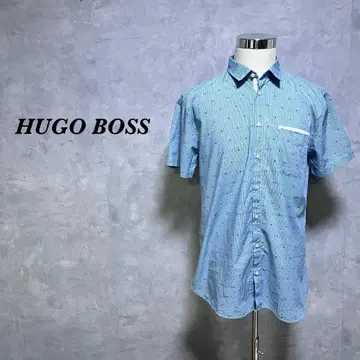HUGO BOSS 셔츠 체크 슬림핏 라이트 블루 L 4003