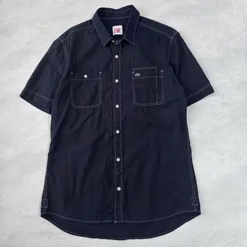 LACOSTE LIVE 라코스테 라이브 반팔 셔츠 더블 포켓 블랙