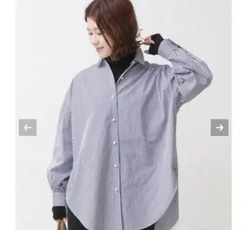 Spick&Span의 펄 버튼 오버 셔츠 블루