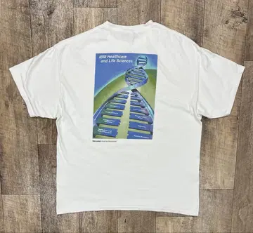 90'S IBM 백 프린트 반팔 티셔츠 화이트 기업 T 레어