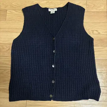 90s Eddie Bauer 네이비 V넥 니트 베스트 M