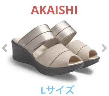 AKAISHI 컴포트 샌들 골드/베이지