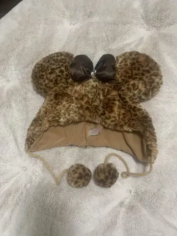 레오파드 무늬 미키 모자