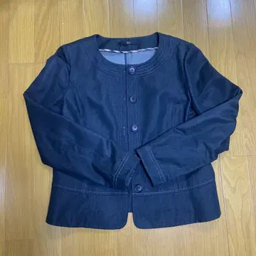 DAKS 슬림핏 노카라 자켓 40 사이즈 다크 블루