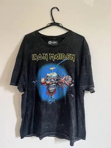 IRON MAIDEN 그래픽 티셔츠 블랙 밴딩 티셔츠 락 티셔츠