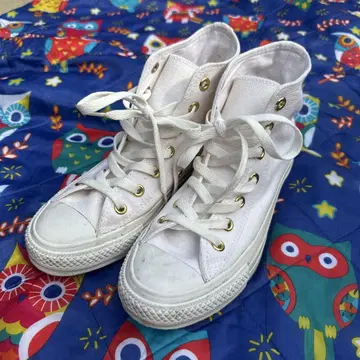 CONVERSE 컨버스 화이트 골드 하이컷 스니커즈 24