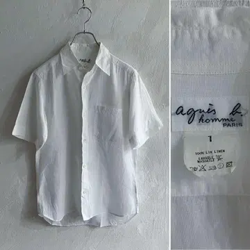 새상품급 agnes b. HOMME 린넨 셔츠 화이트 애니에스베