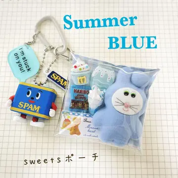 가챠 파우치 썸머 블루 소다 컬러 스위츠 파우치로 카페에 가자!