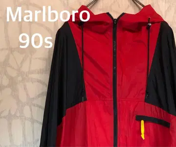 Marlboro 말보로 90s 나일론 자켓 후드 붉은 원 N