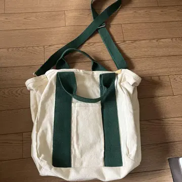 아이보리 캔버스 숄더백