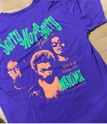 WANIMA Sorry Not Sorry Tour 티셔츠 퍼플 보라색