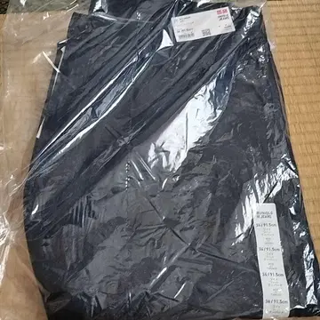 새상품급 유니클로 와이드 핏 테이퍼드 청바지 블루 W36(91.5cm)