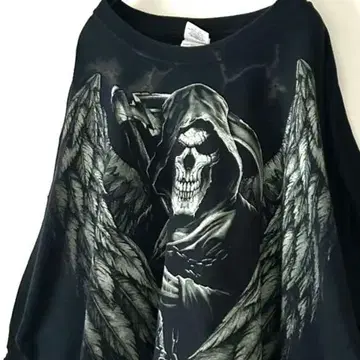 길단 사신 해골 티셔츠 3XL 블랙 검정 구제 의류