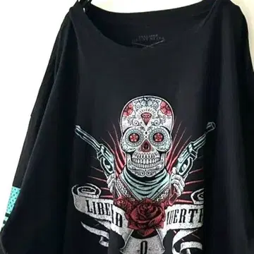 GRUNT STYLE LIBERTAD 해골 티셔츠 3XL 블랙 구제 의류
