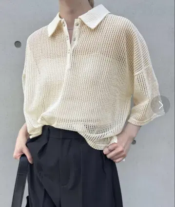 메쉬 피케 셔츠 반팔 시스루 상의 티셔츠