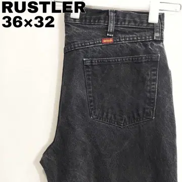 Rustler 라슬러 W36 블랙 데님 하의 구제 의류 블랙 13197