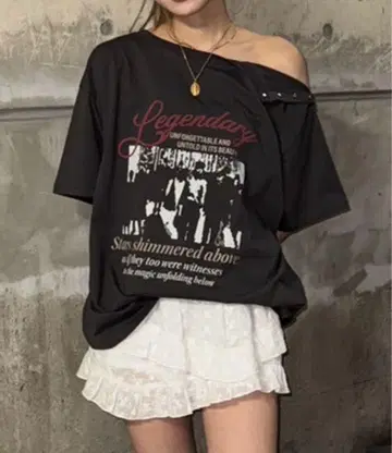 2WAY 비대칭 빈티지 티셔츠