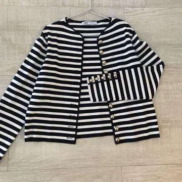 ZARA 보더 긴팔 가디건