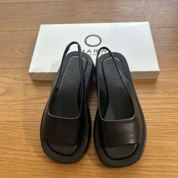 MARW 블랙 슬링백 샌들 23cm