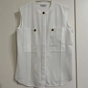 YONFA 화이트 슬리브리스 셔츠 toromi shirt 토로미 셔츠