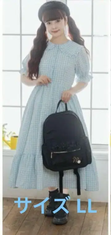 [사이즈 LL] 시마무라 아오키 미사코 깅엄 체크 원피스